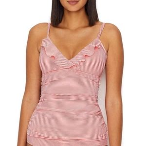 Lauren Ralph Lauren Seersucker Ruffle Tankini Top